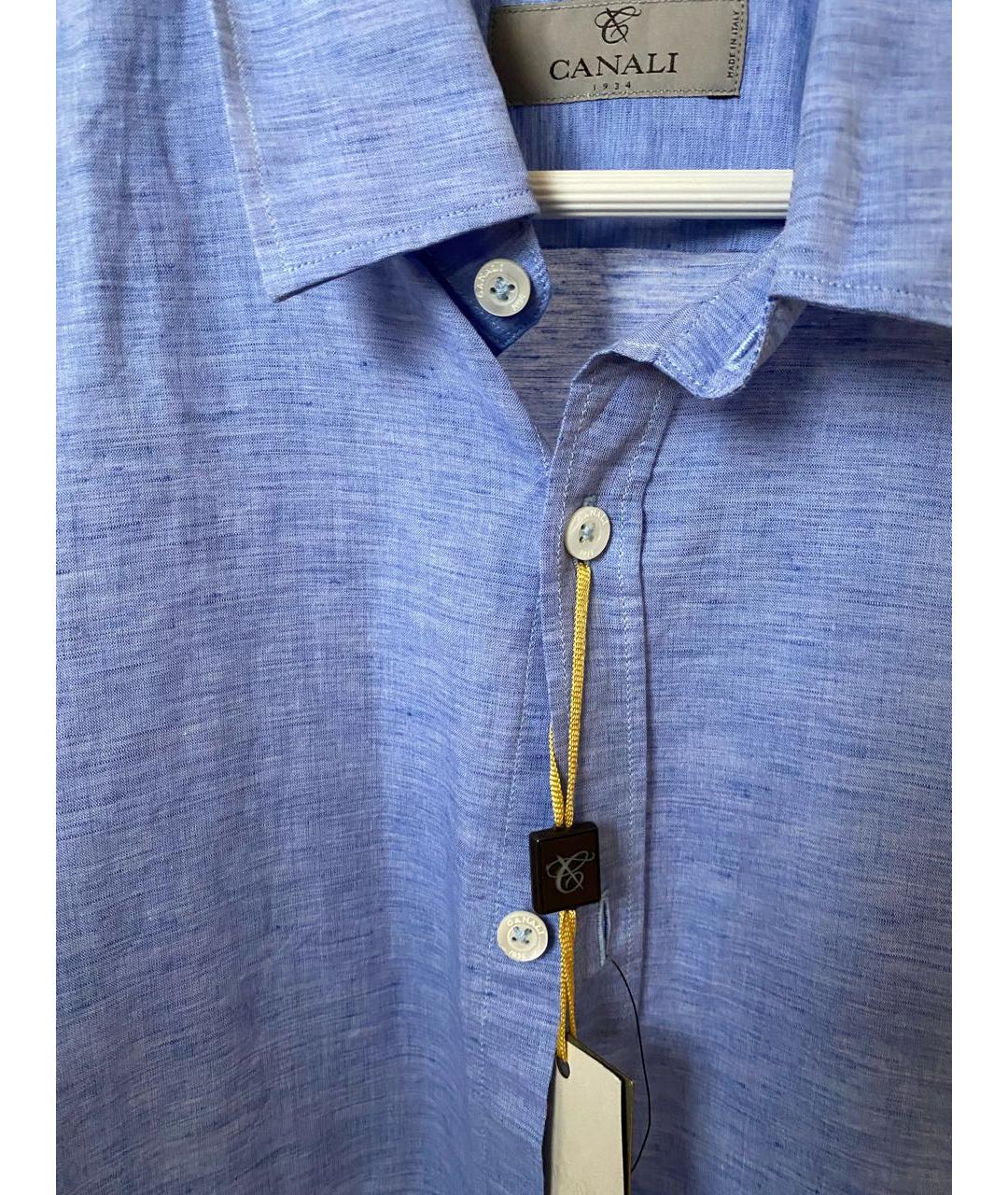 CANALI Голубая хлопковая классическая рубашка, фото 3