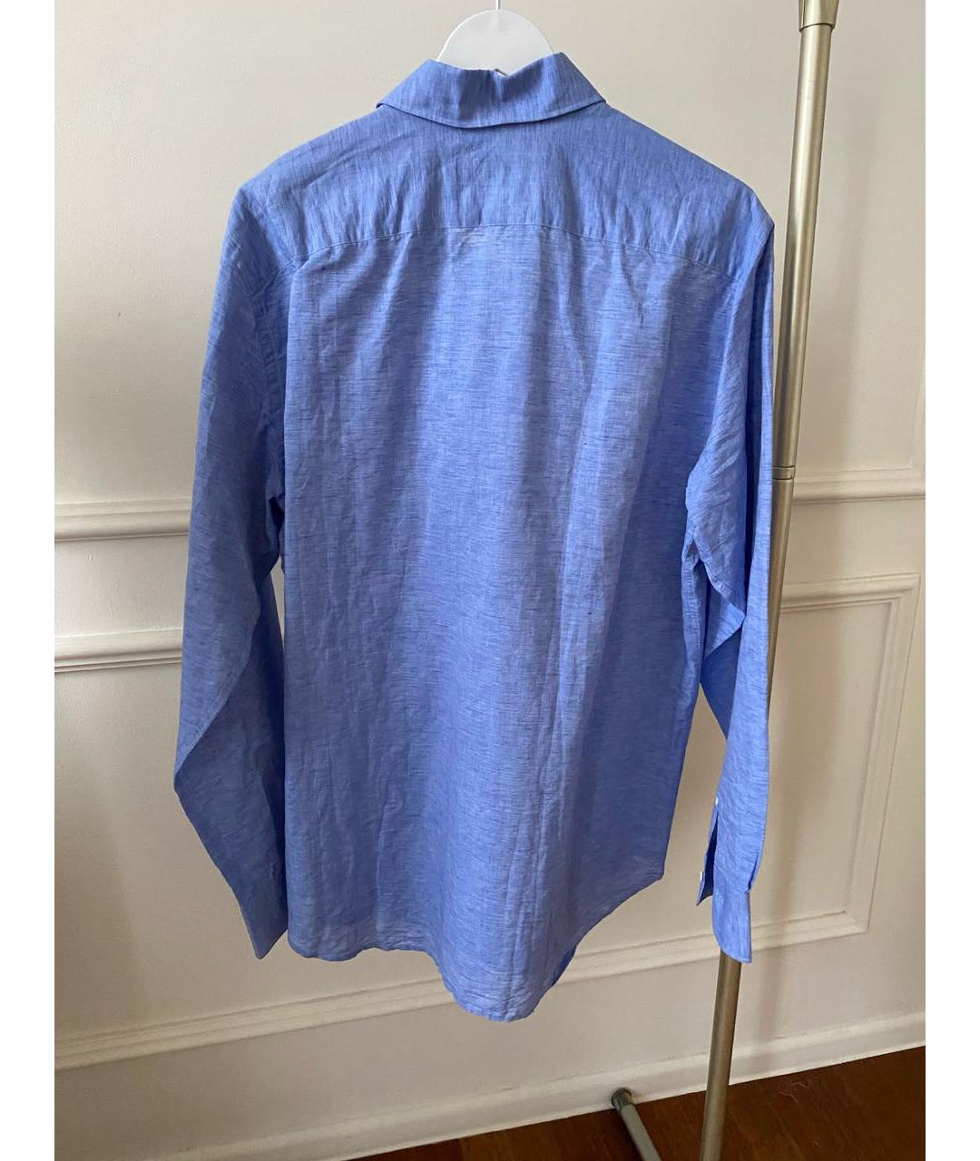 CANALI Голубая хлопковая классическая рубашка, фото 2