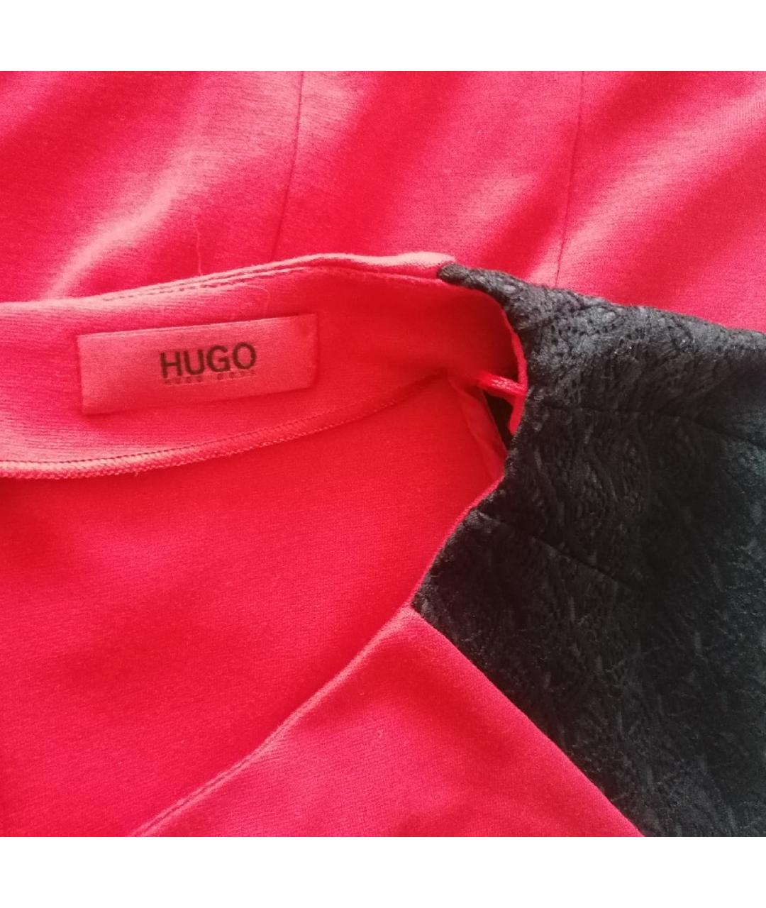 HUGO BOSS Красная вискозная футболка, фото 4