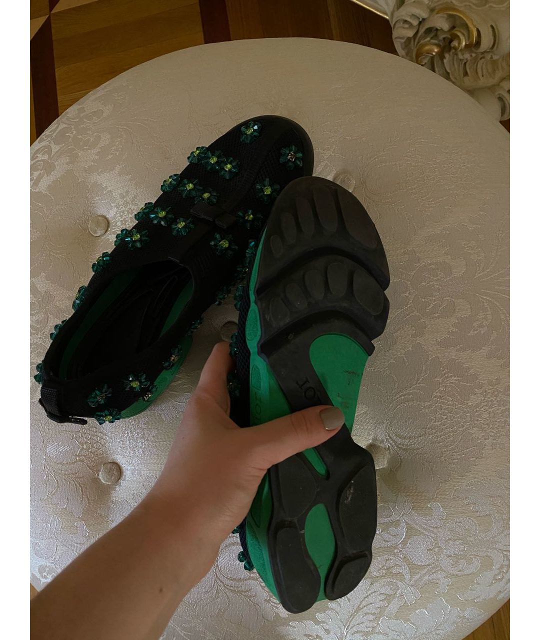 CHRISTIAN DIOR PRE-OWNED Черные резиновые кроссовки, фото 7