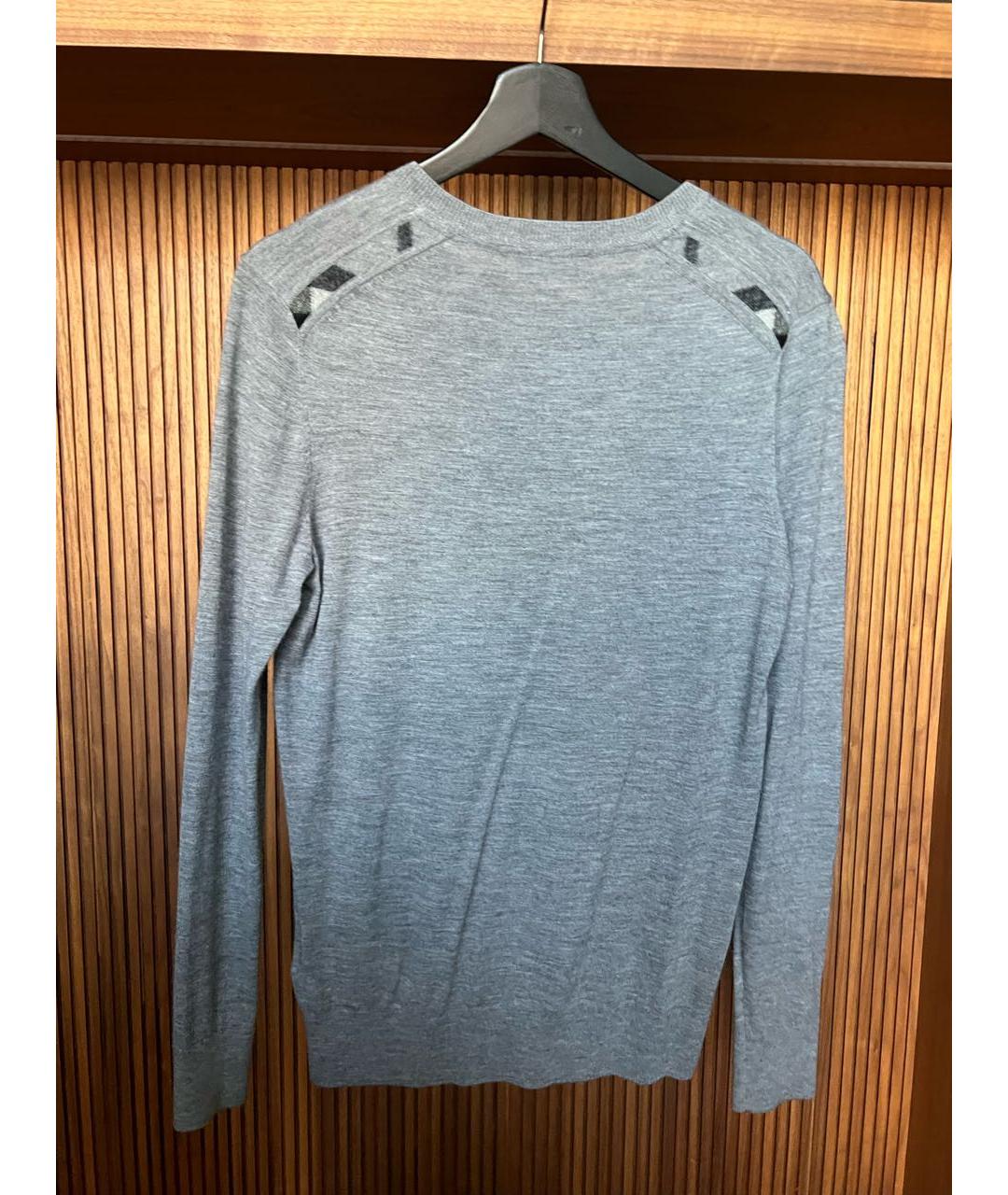 BURBERRY Серый кашемировый джемпер / свитер, фото 2