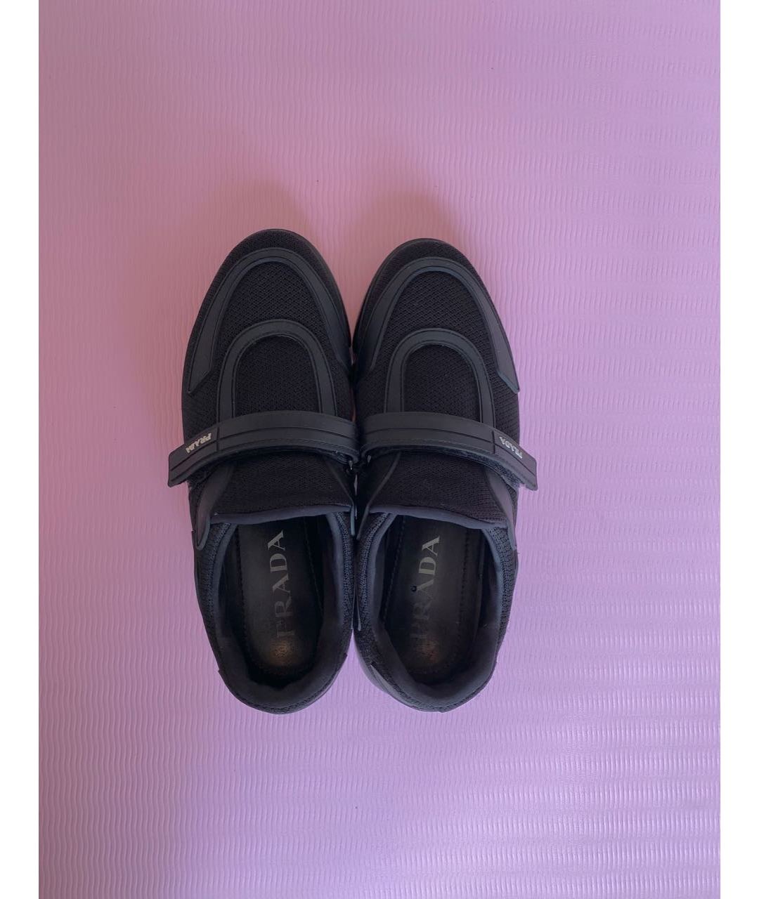 PRADA Черные текстильные кроссовки, фото 3