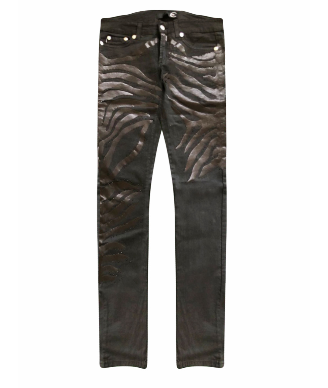 JUST CAVALLI Черные хлопковые прямые джинсы, фото 1