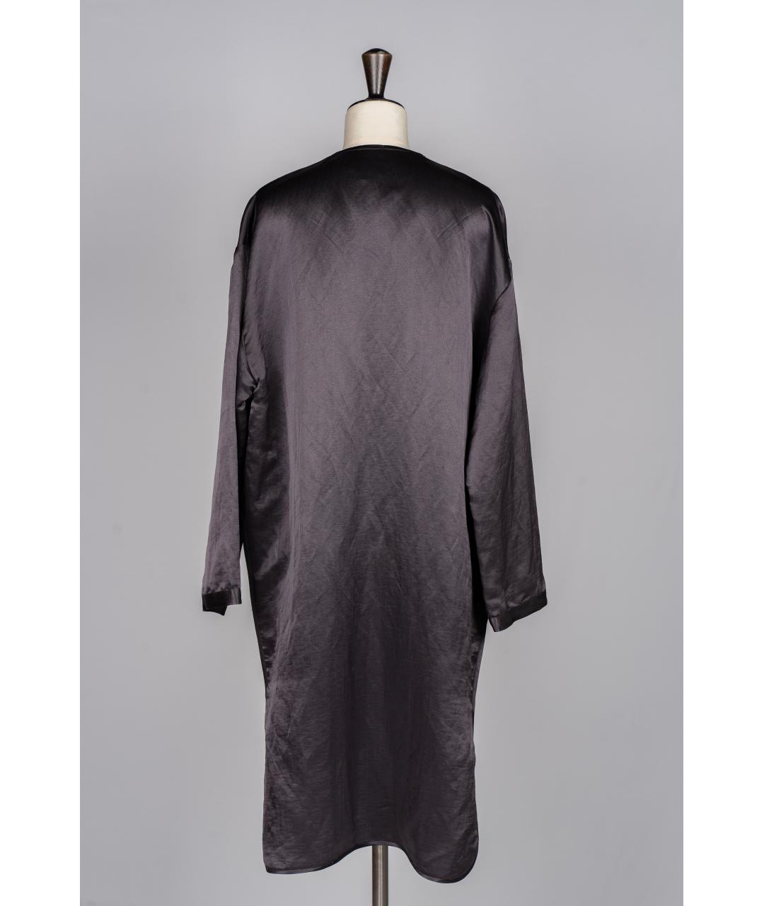 ISABEL BENENATO Черное льняное повседневное платье, фото 2