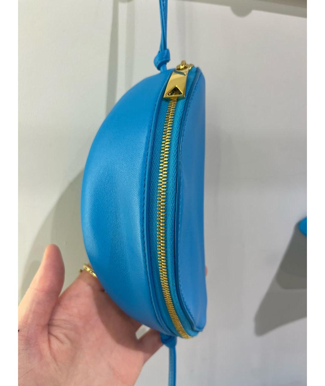 BOTTEGA VENETA Голубая кожаная сумка через плечо, фото 6