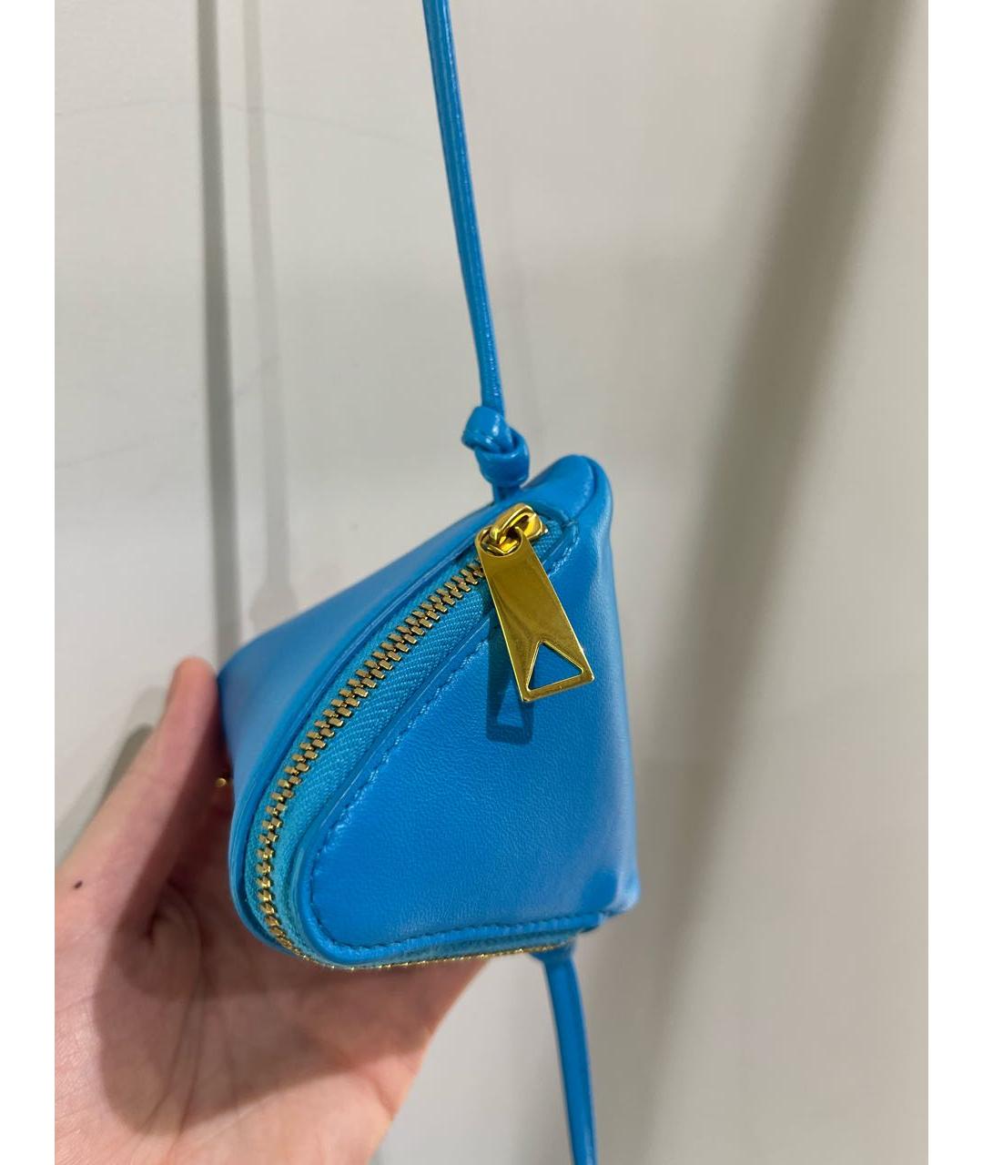 BOTTEGA VENETA Голубая кожаная сумка через плечо, фото 5
