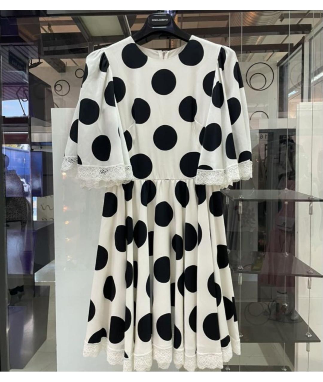 DOLCE&GABBANA Белое шелковое повседневное платье, фото 5