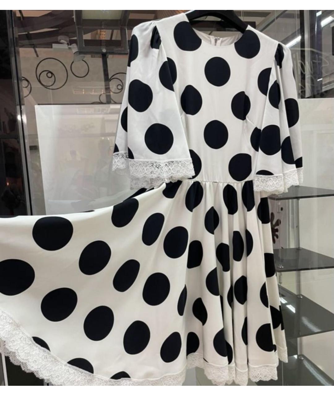 DOLCE&GABBANA Белое шелковое повседневное платье, фото 3