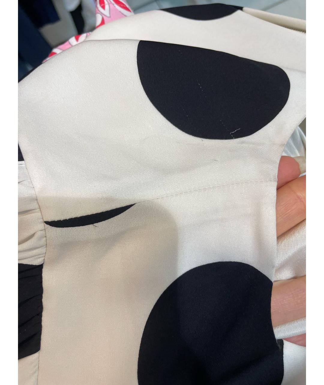 DOLCE&GABBANA Белое шелковое повседневное платье, фото 7