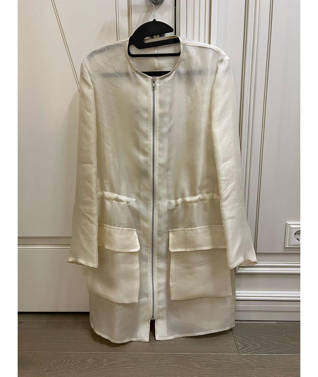 MSGM Белый шелковый жакет/пиджак, фото 6