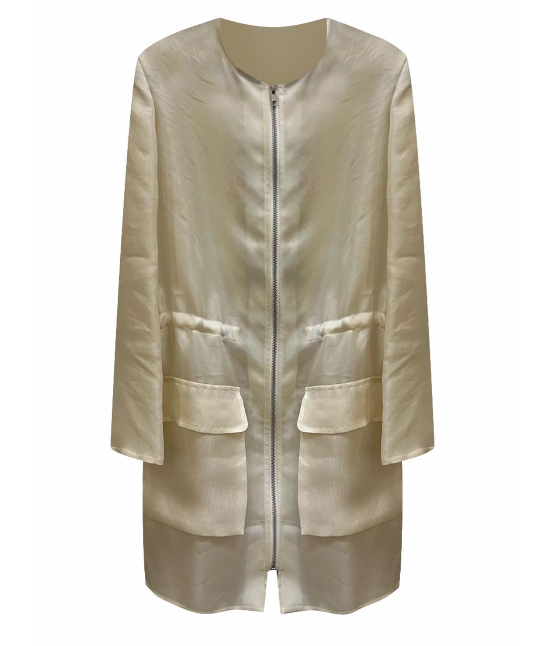 MSGM Белый шелковый жакет/пиджак, фото 1