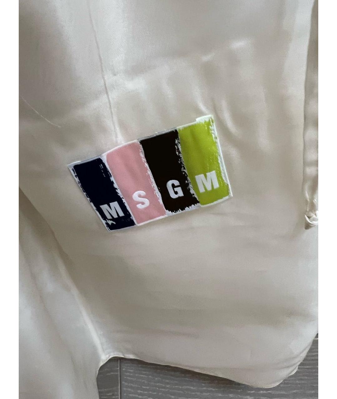 MSGM Белый шелковый жакет/пиджак, фото 3