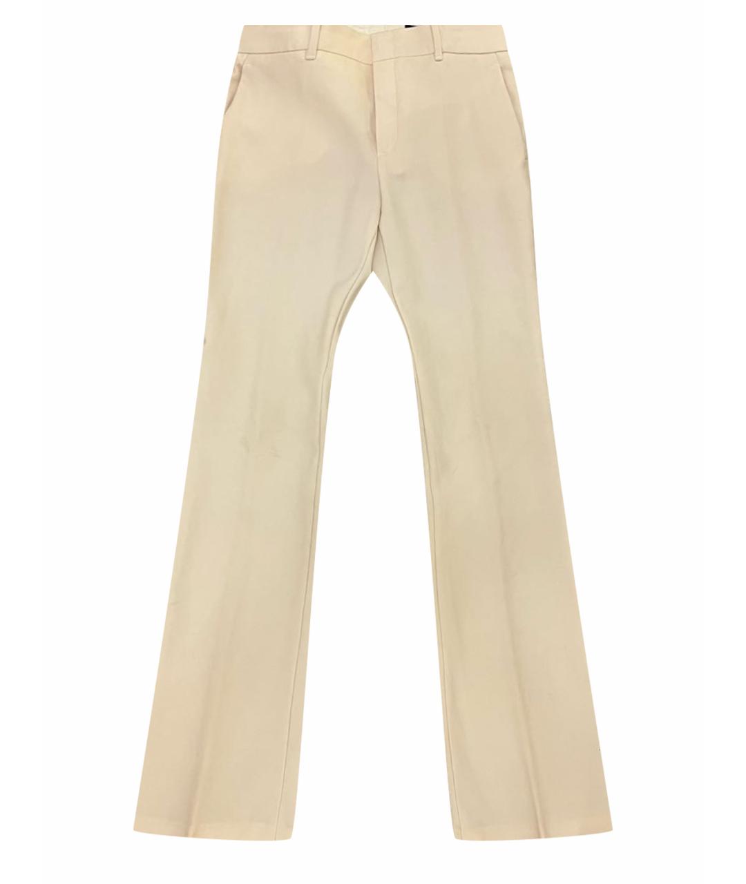 GUCCI Белые шерстяные прямые брюки, фото 1