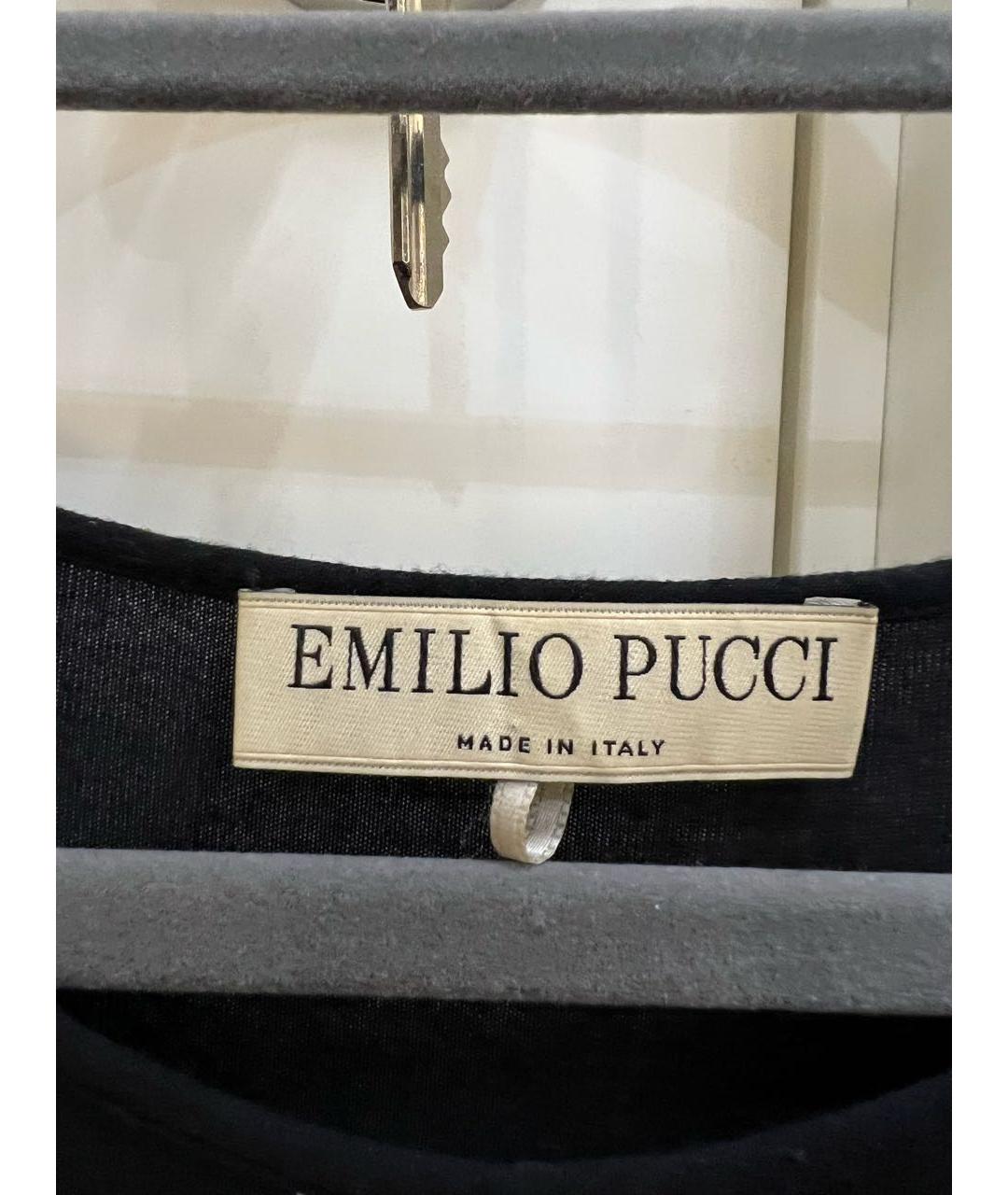 EMILIO PUCCI Черная шелковая футболка, фото 2