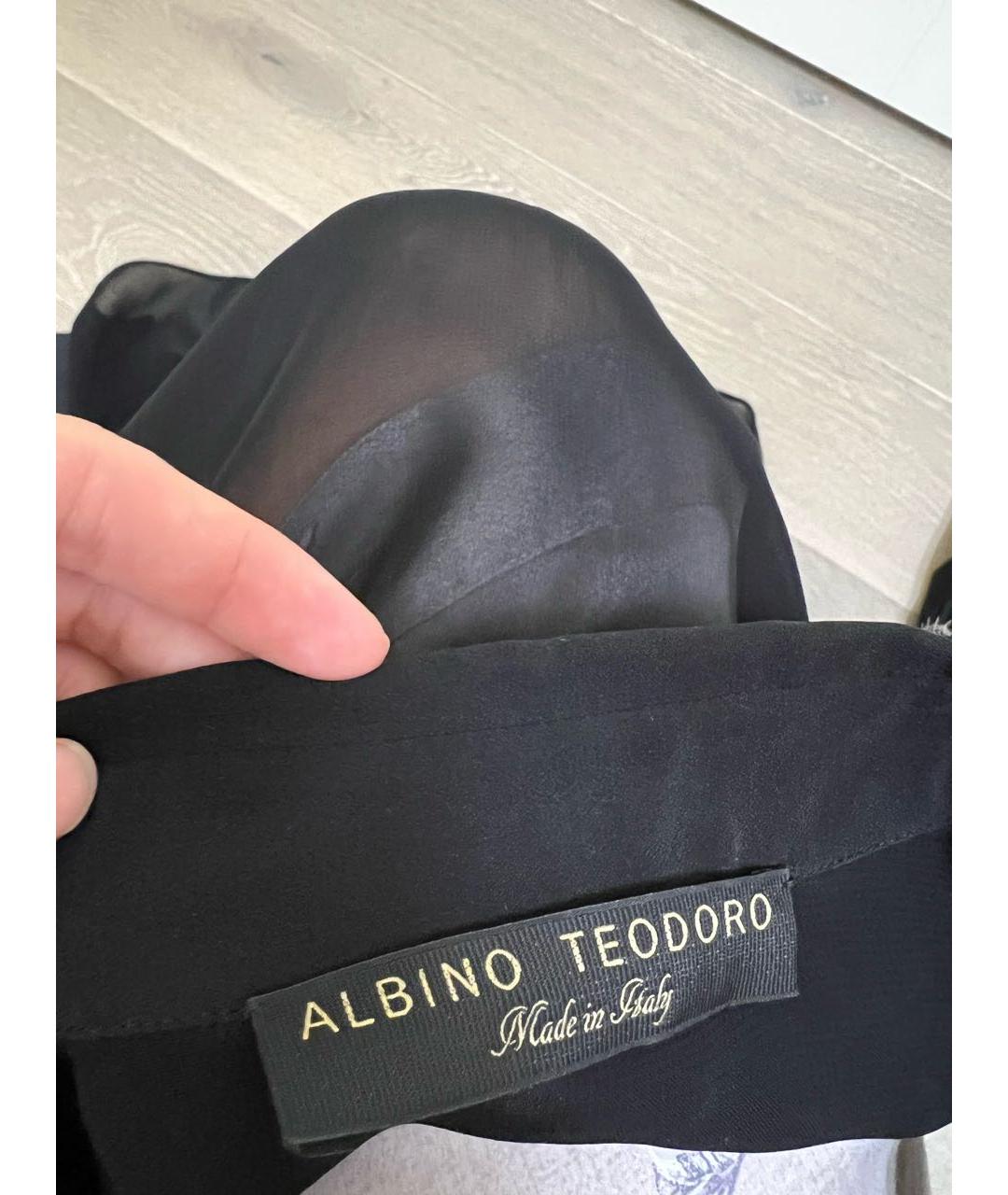 ALBINO TEODORO Черная шелковая блузы, фото 3