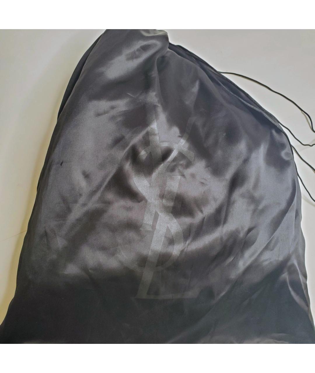 SAINT LAURENT Черная кожаная сумка тоут, фото 4