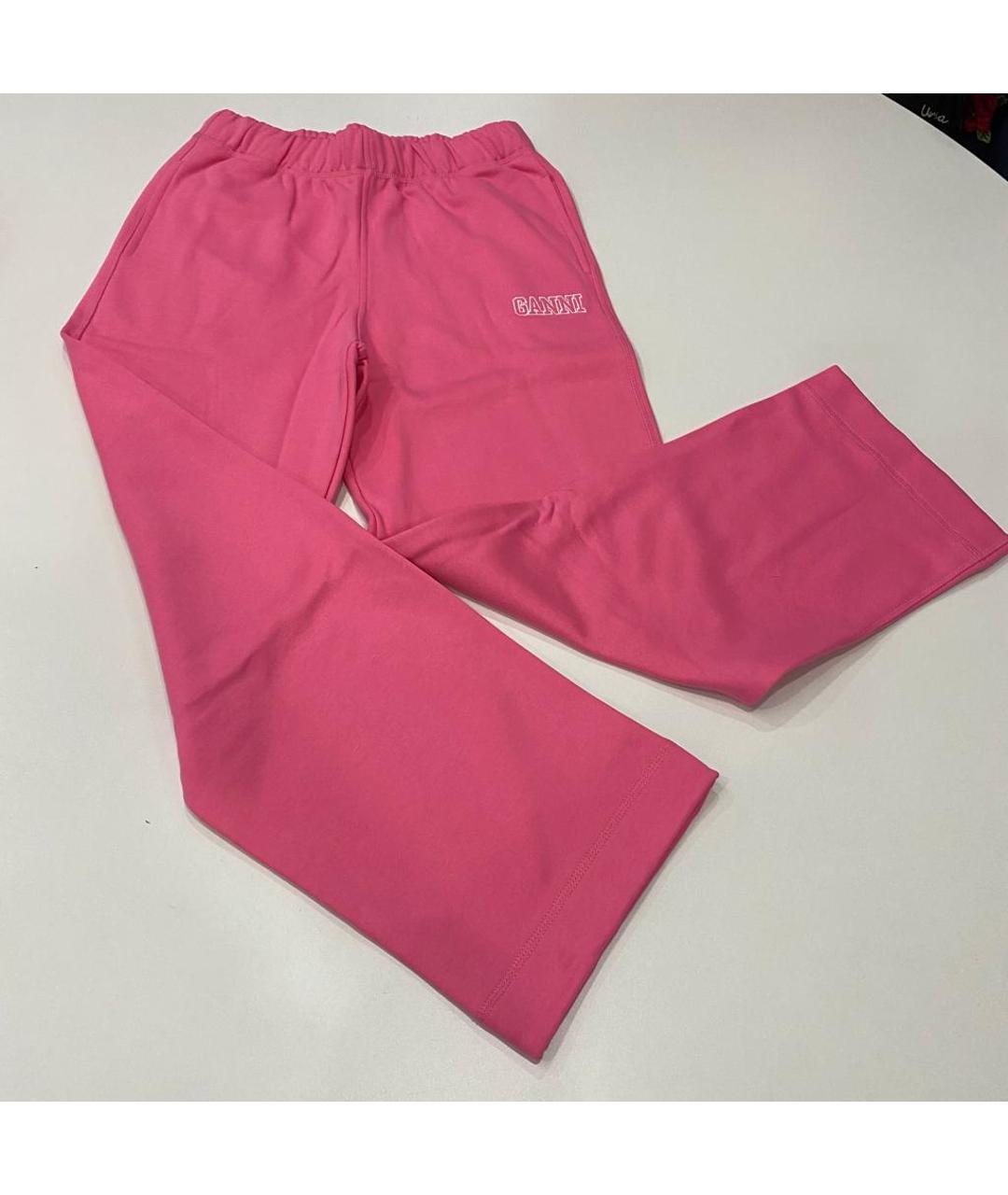 GANNI Розовые хлопковые спортивные брюки и шорты, фото 2