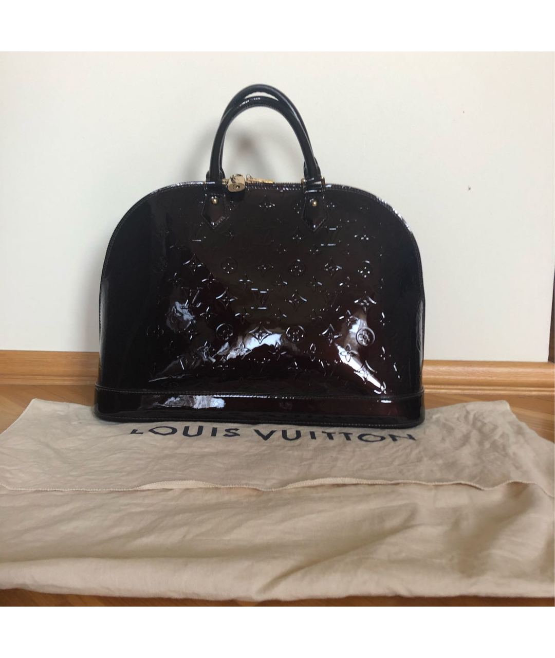 LOUIS VUITTON PRE-OWNED Бордовая кожаная сумка тоут, фото 2