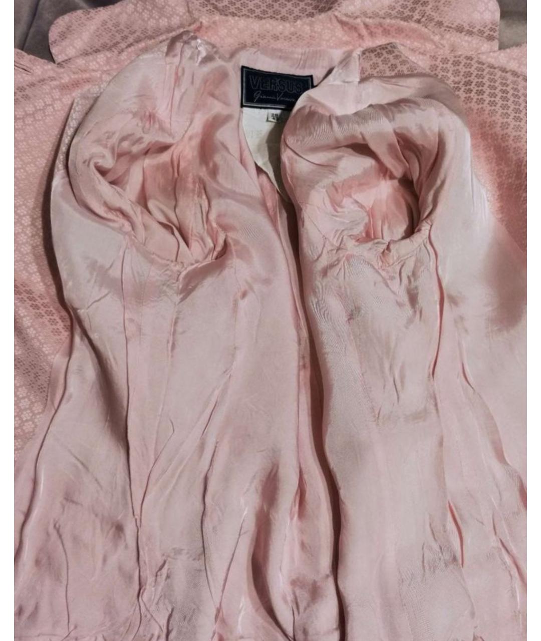 VERSUS VERSACE Розовый атласный жакет/пиджак, фото 5