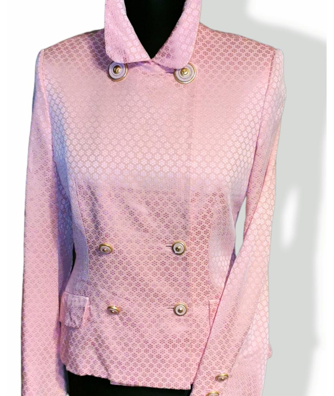 VERSUS VERSACE Розовый атласный жакет/пиджак, фото 8