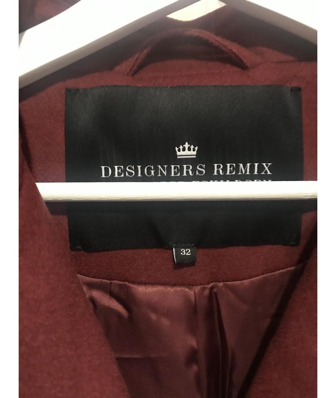 DESIGNERS REMIX Бордовое шерстяное пальто, фото 4