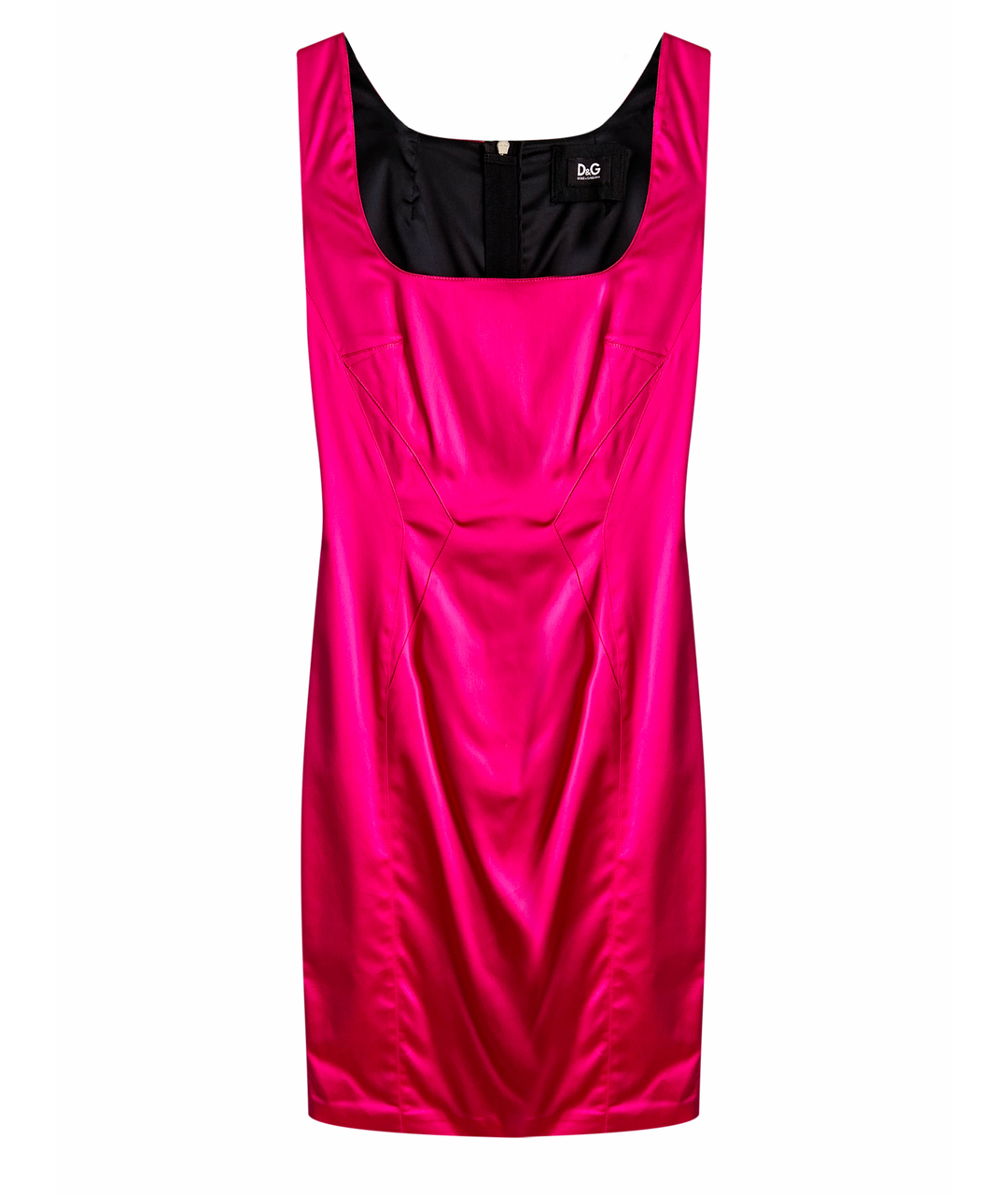 DOLCE&GABBANA Розовое атласное коктейльное платье, фото 1
