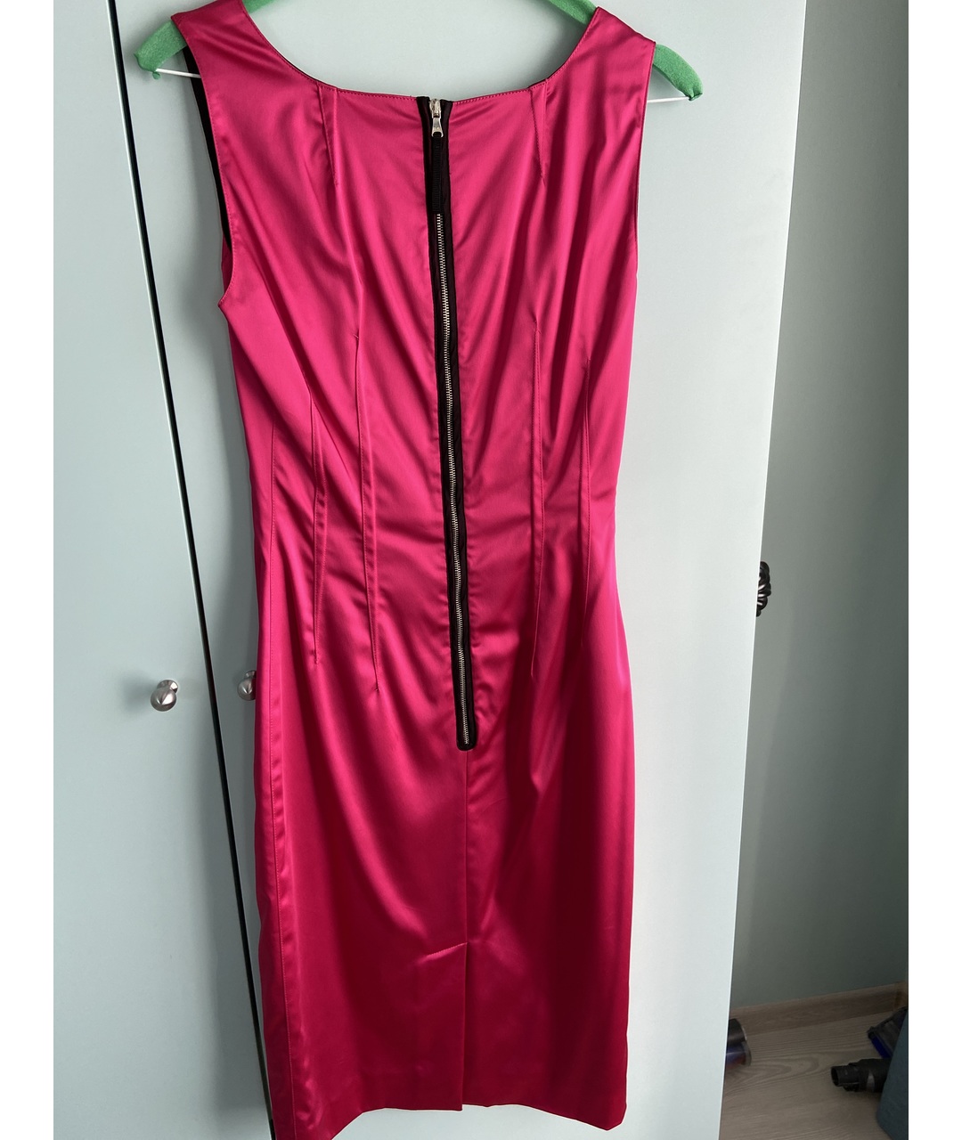 DOLCE&GABBANA Розовое атласное коктейльное платье, фото 2