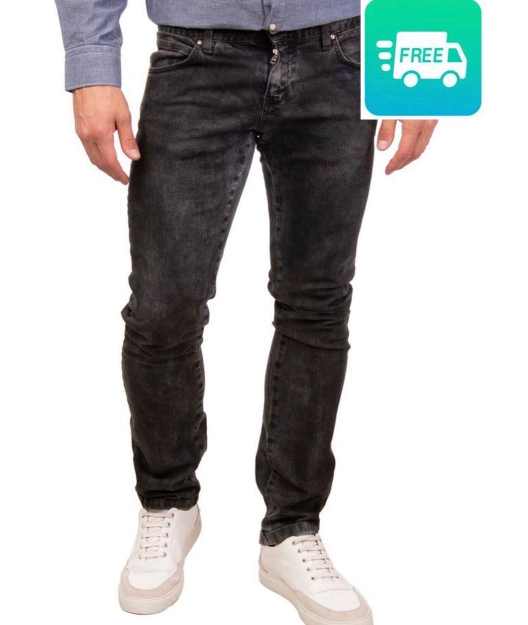 JOHN RICHMOND Черные хлопко-эластановые джинсы скинни, фото 9