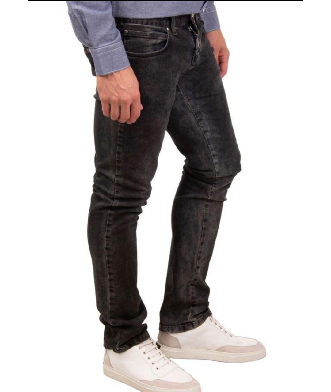 JOHN RICHMOND Черные хлопко-эластановые джинсы скинни, фото 3