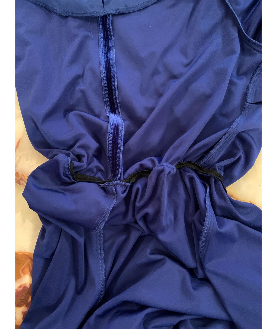 POUSTOVIT Синее велюровое коктейльное платье, фото 7