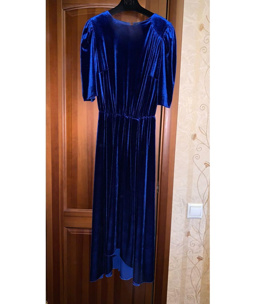 POUSTOVIT Синее велюровое коктейльное платье, фото 9