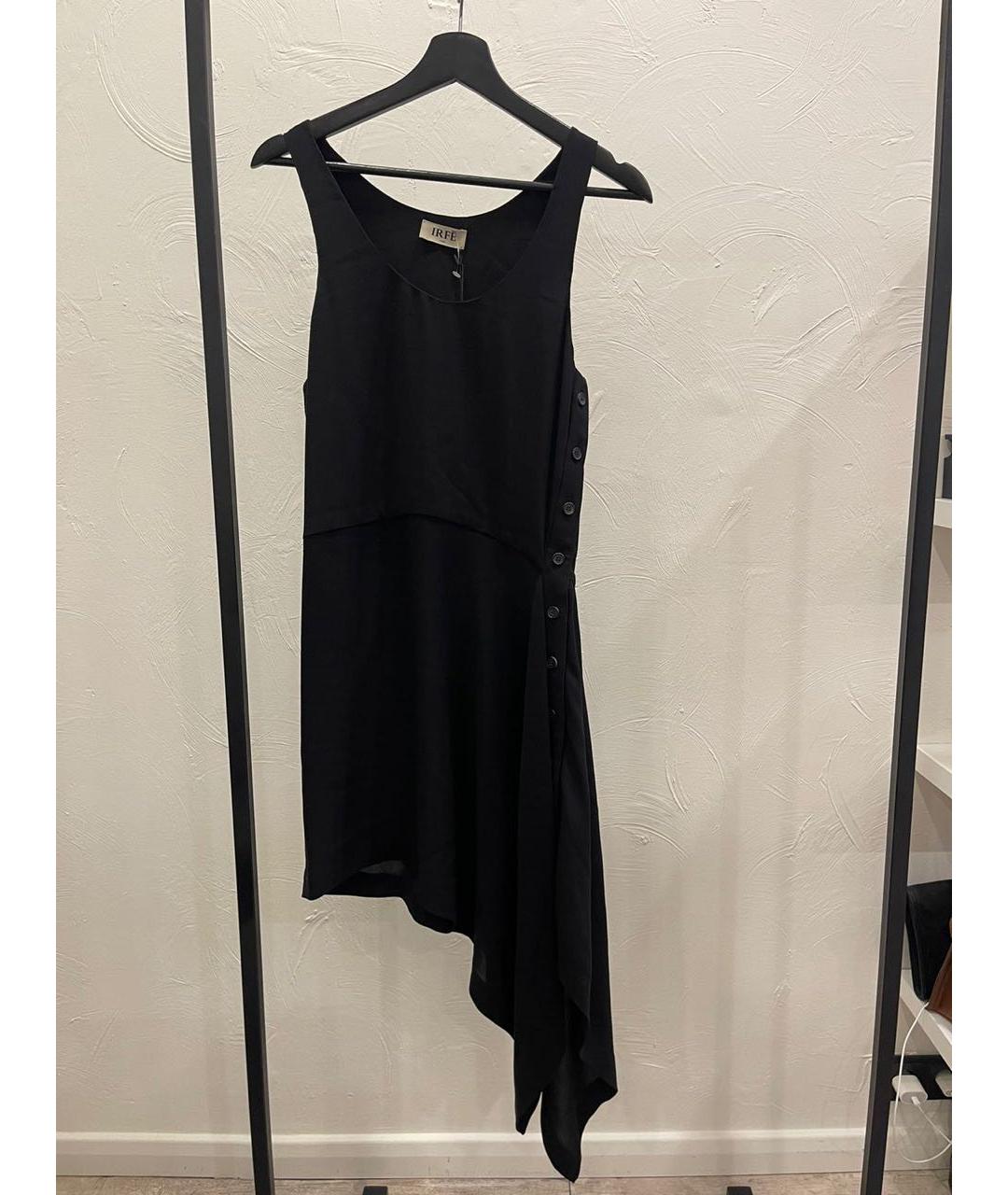 IRFE Черное шелковое повседневное платье, фото 5