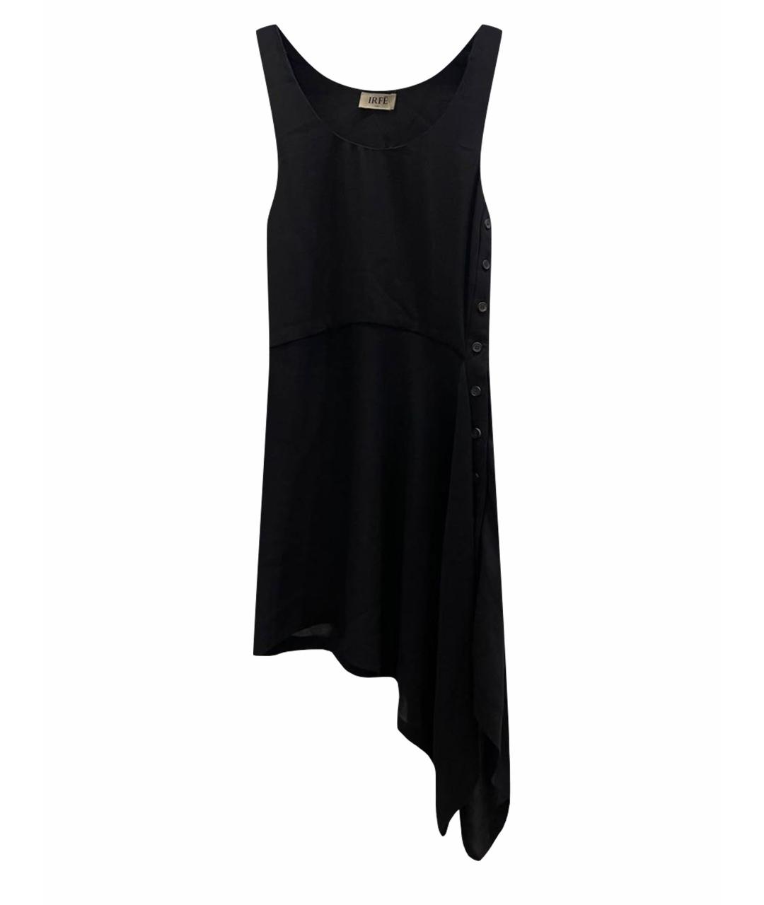 IRFE Черное шелковое повседневное платье, фото 1