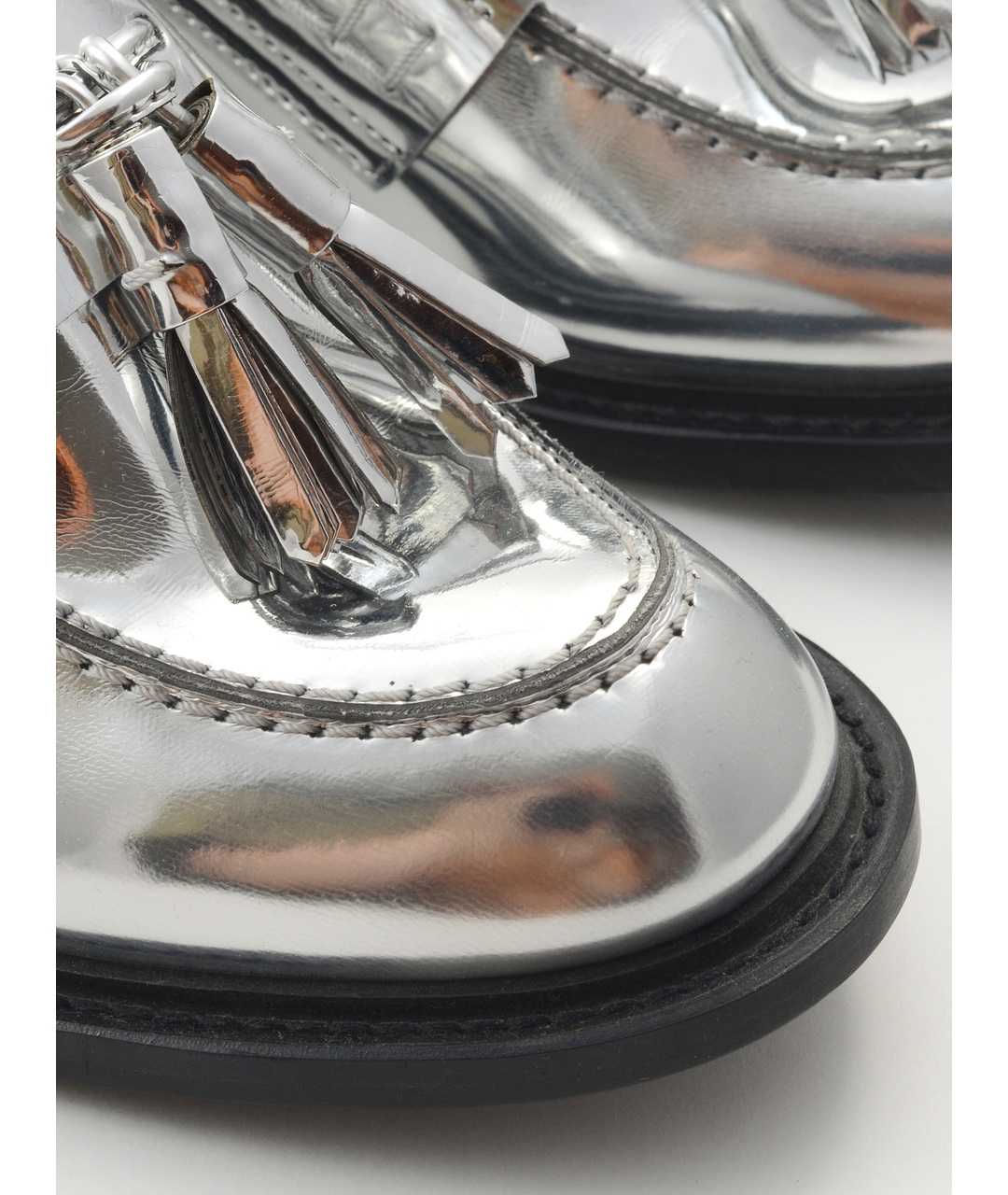 STELLA MCCARTNEY Серебряные лоферы из искусственной кожи, фото 4