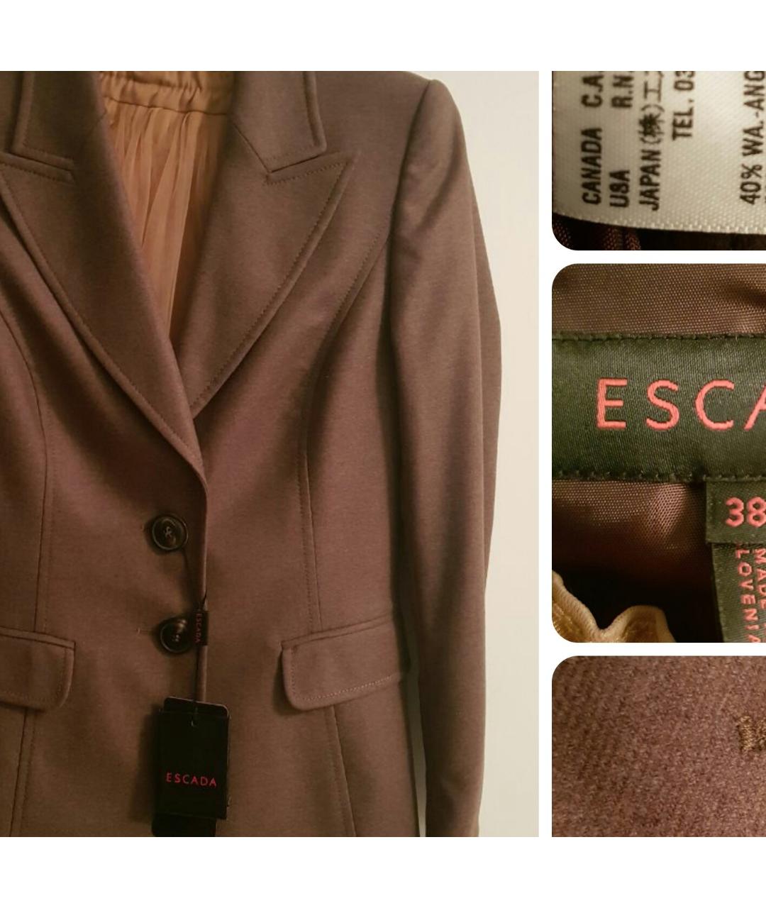 ESCADA Коричневый шерстяной жакет/пиджак, фото 4