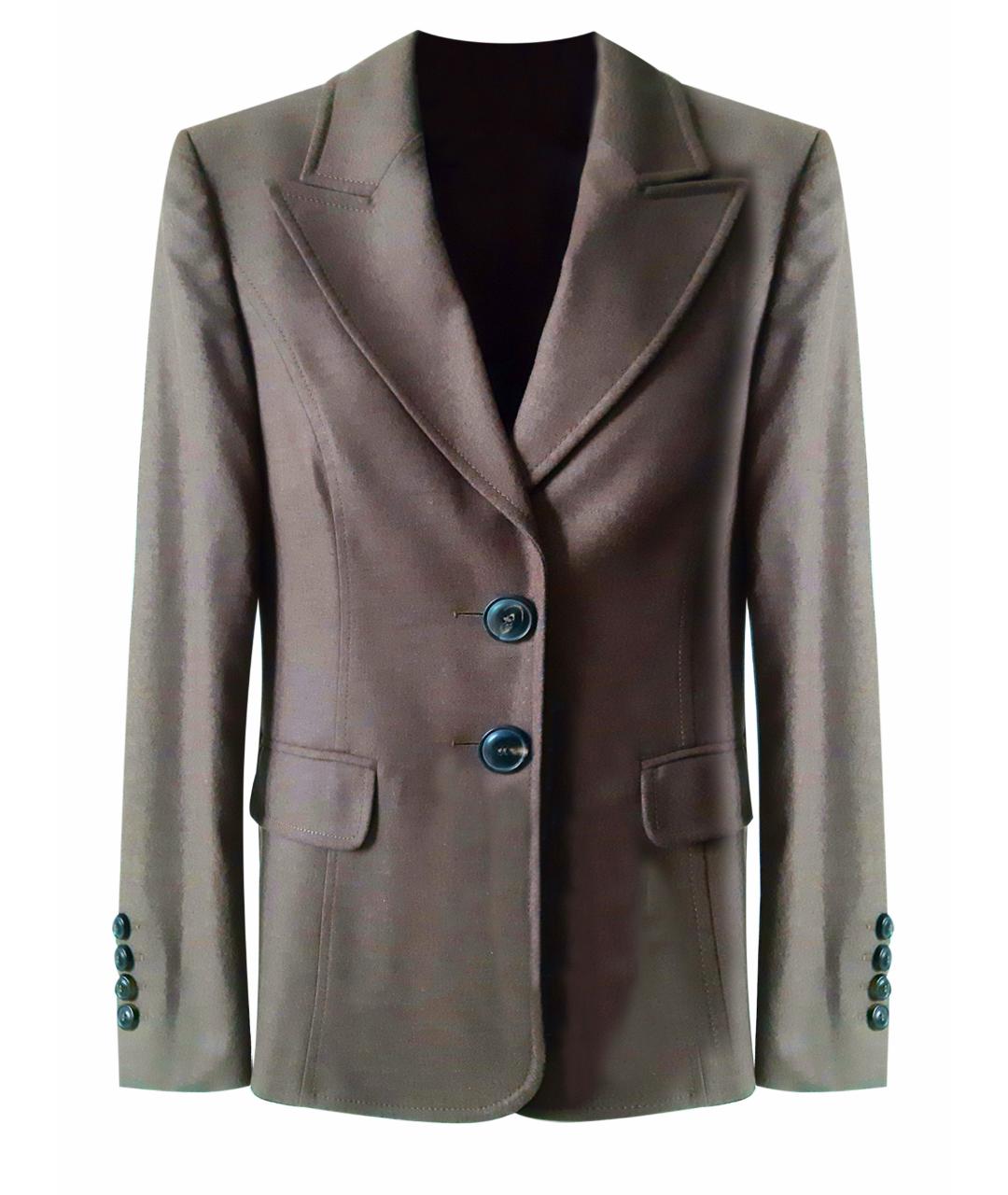 ESCADA Коричневый шерстяной жакет/пиджак, фото 1