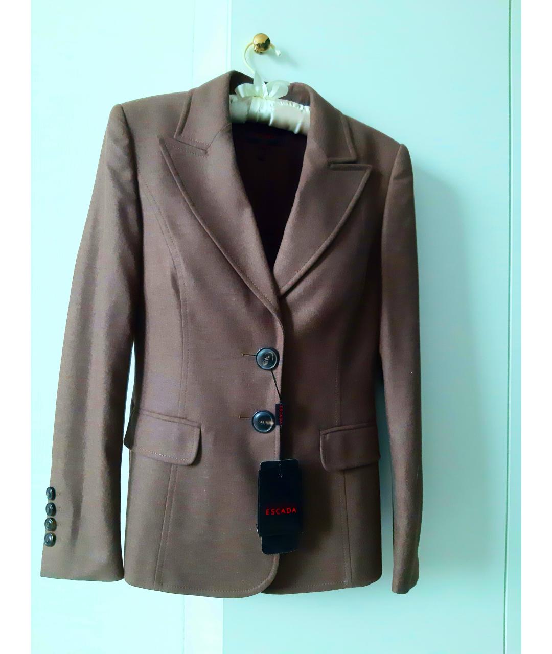 ESCADA Коричневый шерстяной жакет/пиджак, фото 6