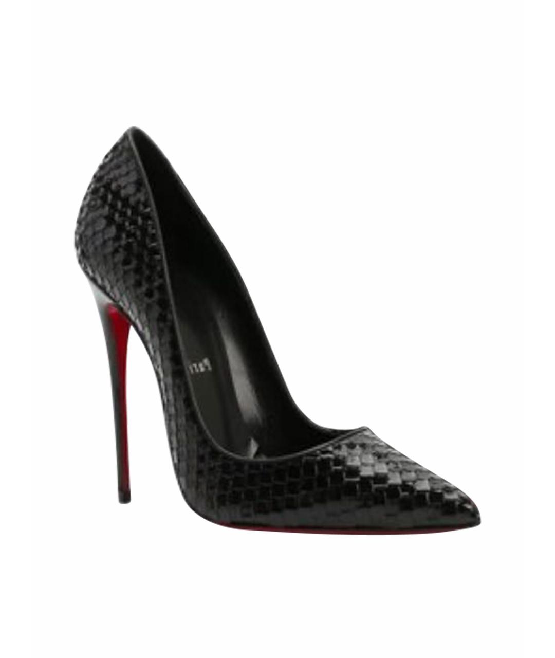 CHRISTIAN LOUBOUTIN Черные кожаные туфли, фото 1