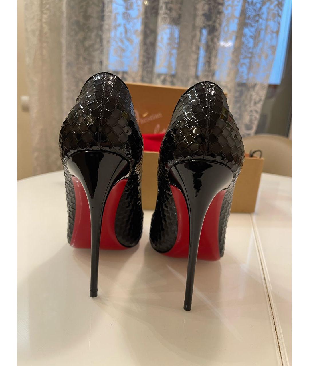 CHRISTIAN LOUBOUTIN Черные кожаные туфли, фото 4
