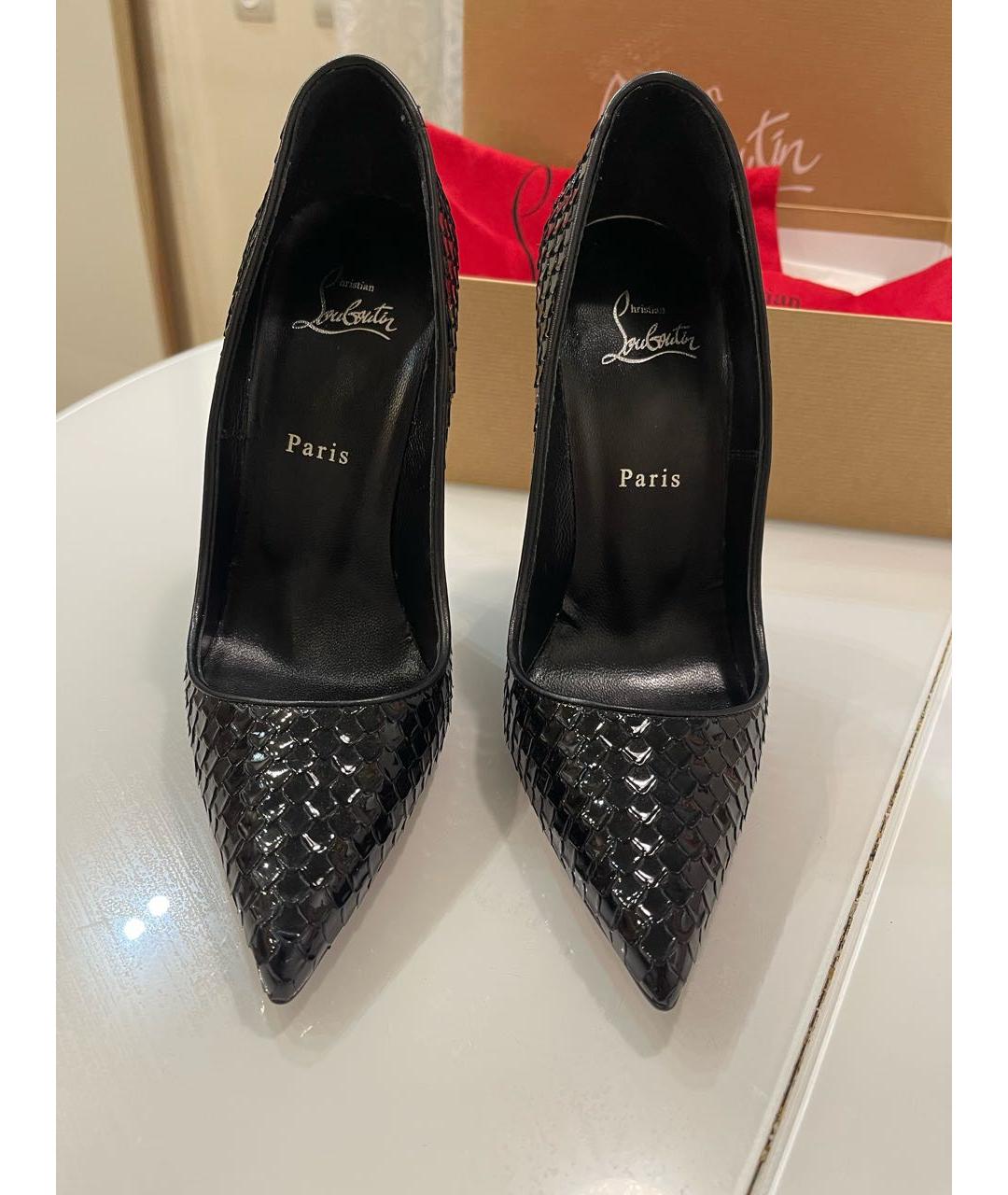 CHRISTIAN LOUBOUTIN Черные кожаные туфли, фото 2