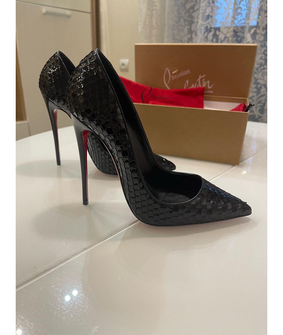 CHRISTIAN LOUBOUTIN Черные кожаные туфли, фото 6