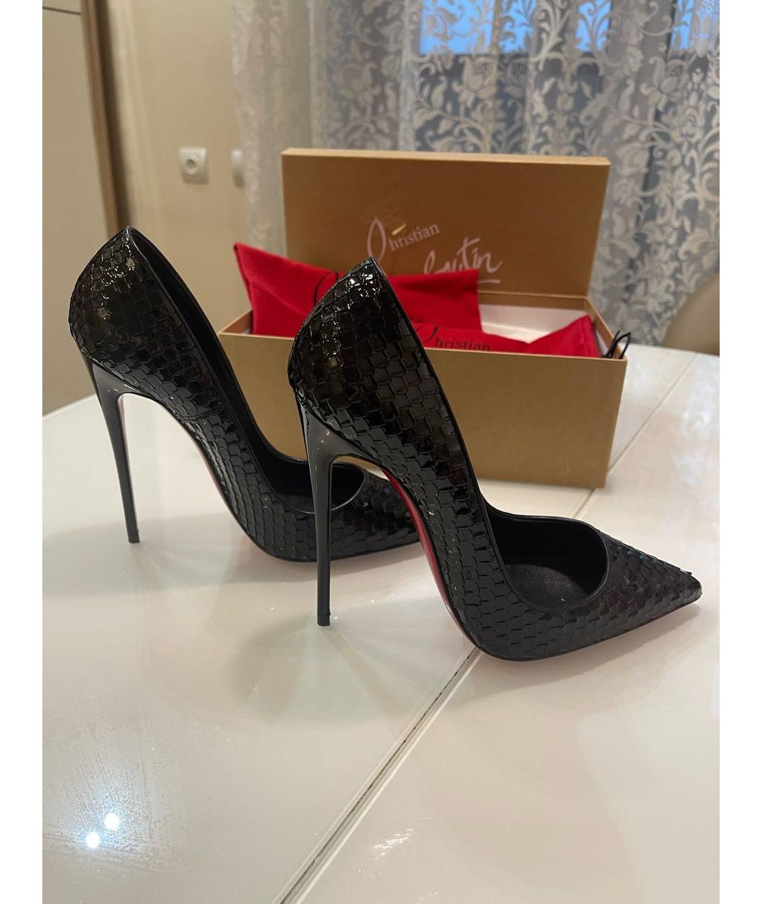CHRISTIAN LOUBOUTIN Черные кожаные туфли, фото 9