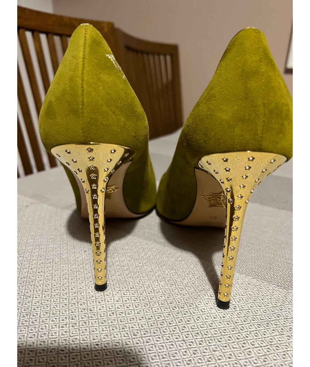 CHARLOTTE OLYMPIA Зеленые замшевые туфли, фото 6