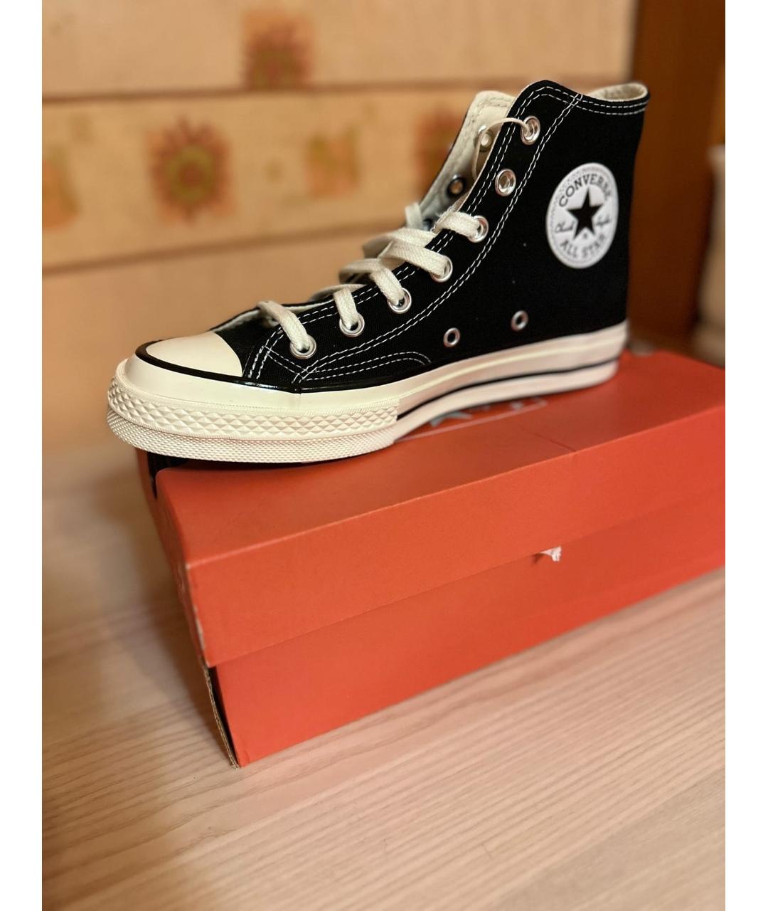 CONVERSE Черные текстильные низкие кроссовки / кеды, фото 5