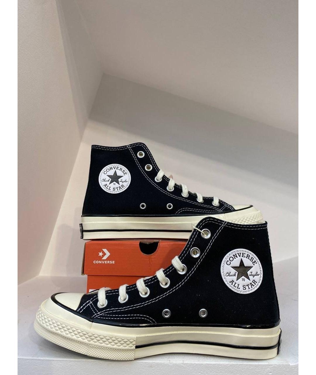 CONVERSE Черные текстильные низкие кроссовки / кеды, фото 3