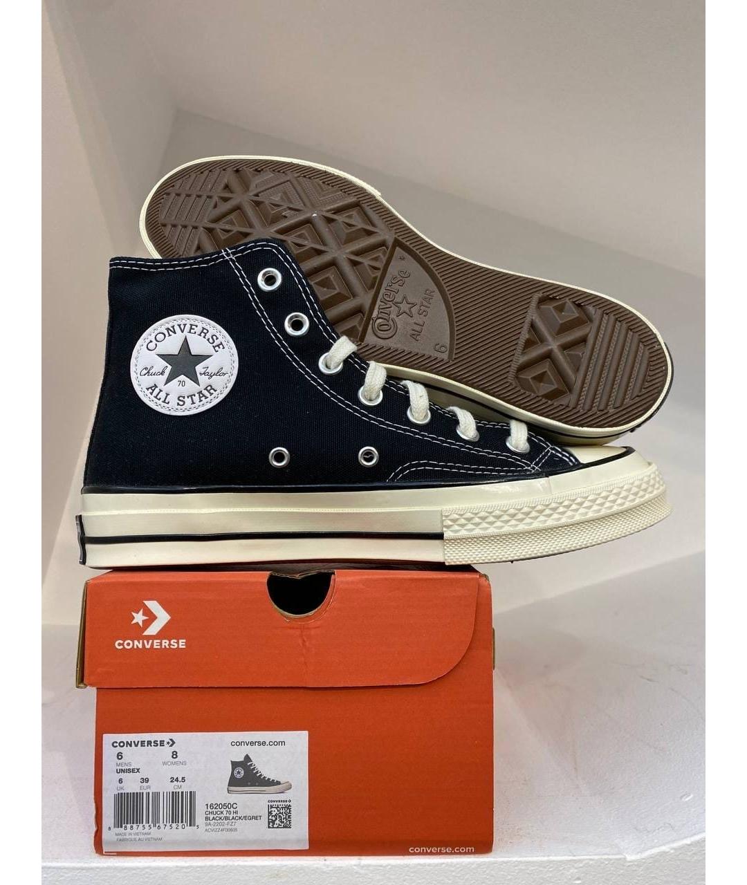 CONVERSE Черные текстильные низкие кроссовки / кеды, фото 6