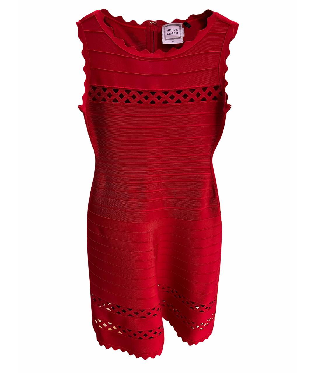HERVE LEGER Красное коктейльное платье, фото 1