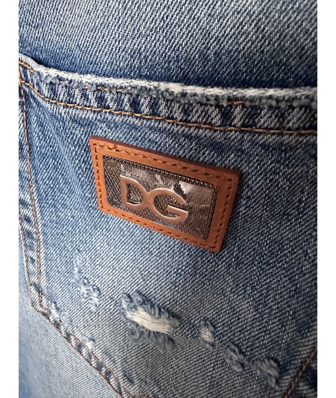 DOLCE&GABBANA Голубые хлопко-лиоцелловые джинсы скинни, фото 8
