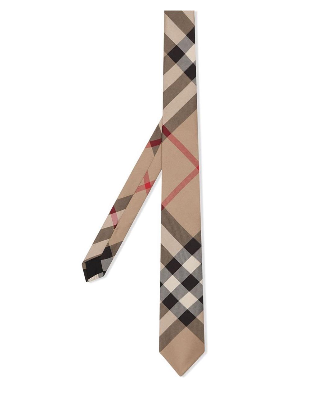 BURBERRY Бежевый шелковый галстук, фото 1