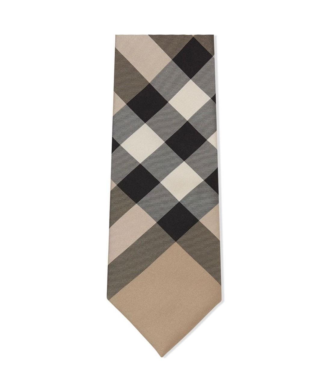 BURBERRY Бежевый шелковый галстук, фото 2